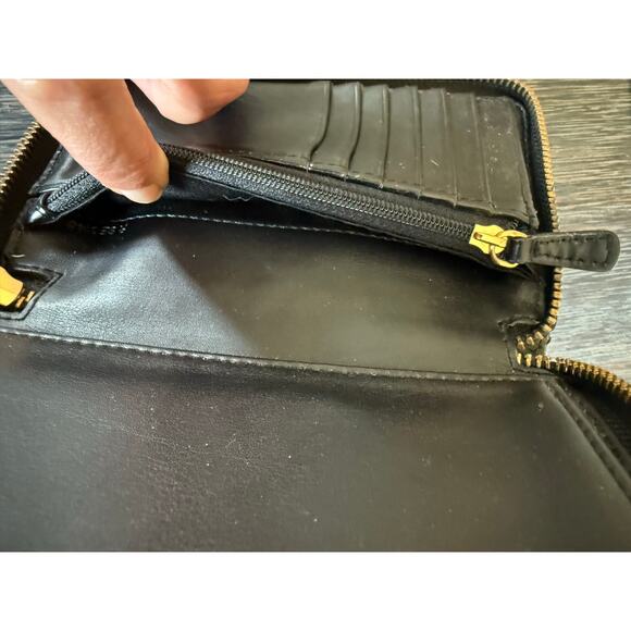 Marc Jacobs Black Leather Wristlet Wallet Designer Card Coin Phone Holder - Picture 6 of 9